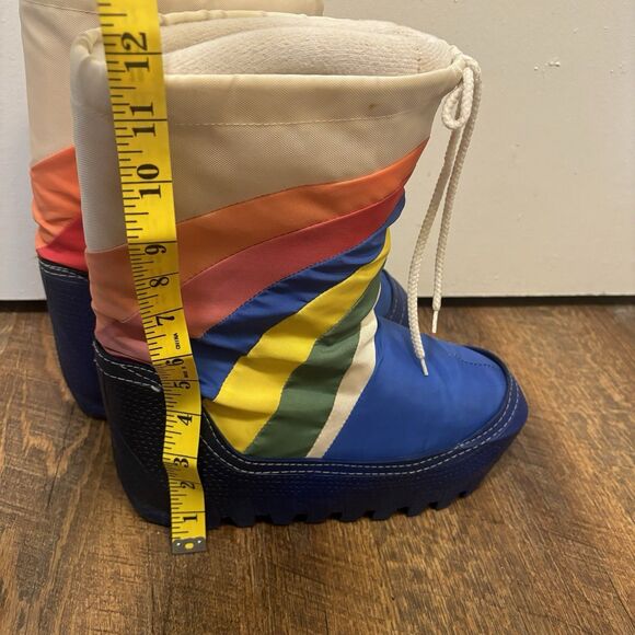 Vintage 80's Rainbow Moon Boots Snow Boots Women's Size 7-8  Made In Korea - Picture 7 of 8